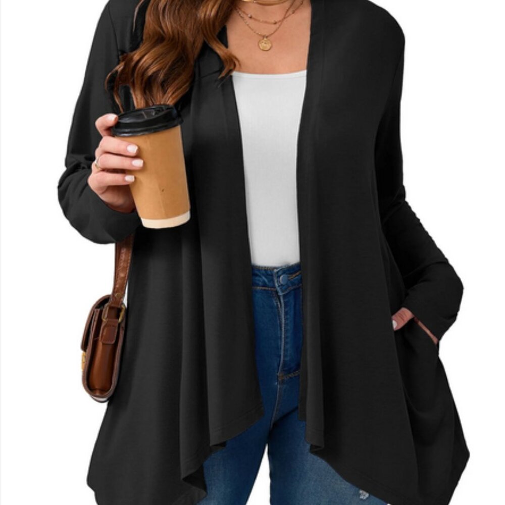 NWTS Coldwater creek cascading sweatshirt cardigan size L